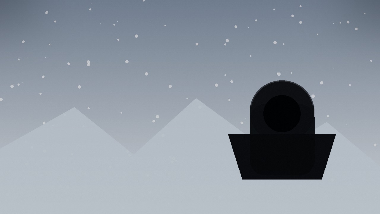 Hooded figure standing in snow